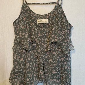 🌼Grey and Pink Floral Top